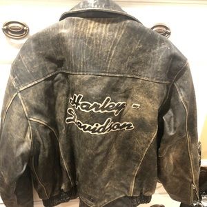 Harley Davidson Vintage Men Leather Jacket & Chaps